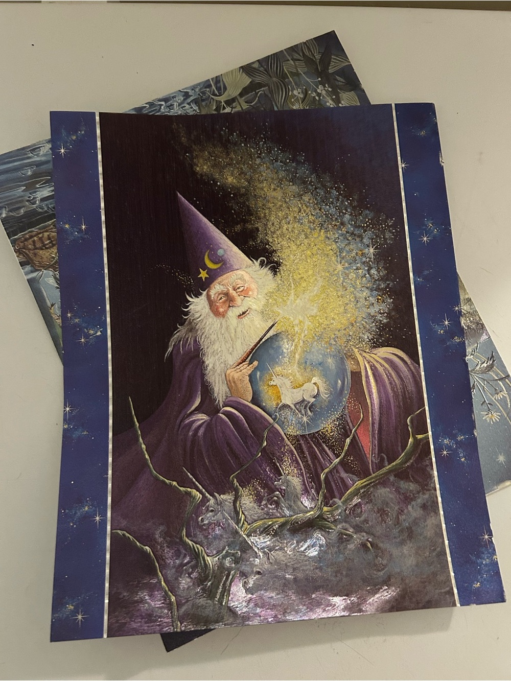 Wizard /unicorn vintage Dufex prints 8.25"X10.25"